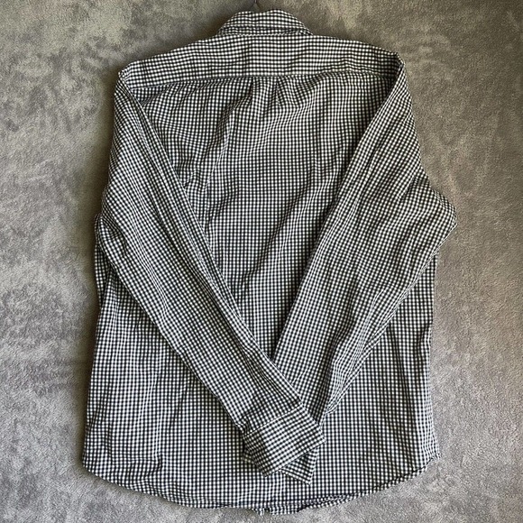 VTG J. Crew Shirt Mens Large Blue Checkered Classic Button Up Collared Preppy - Picture 9 of 15